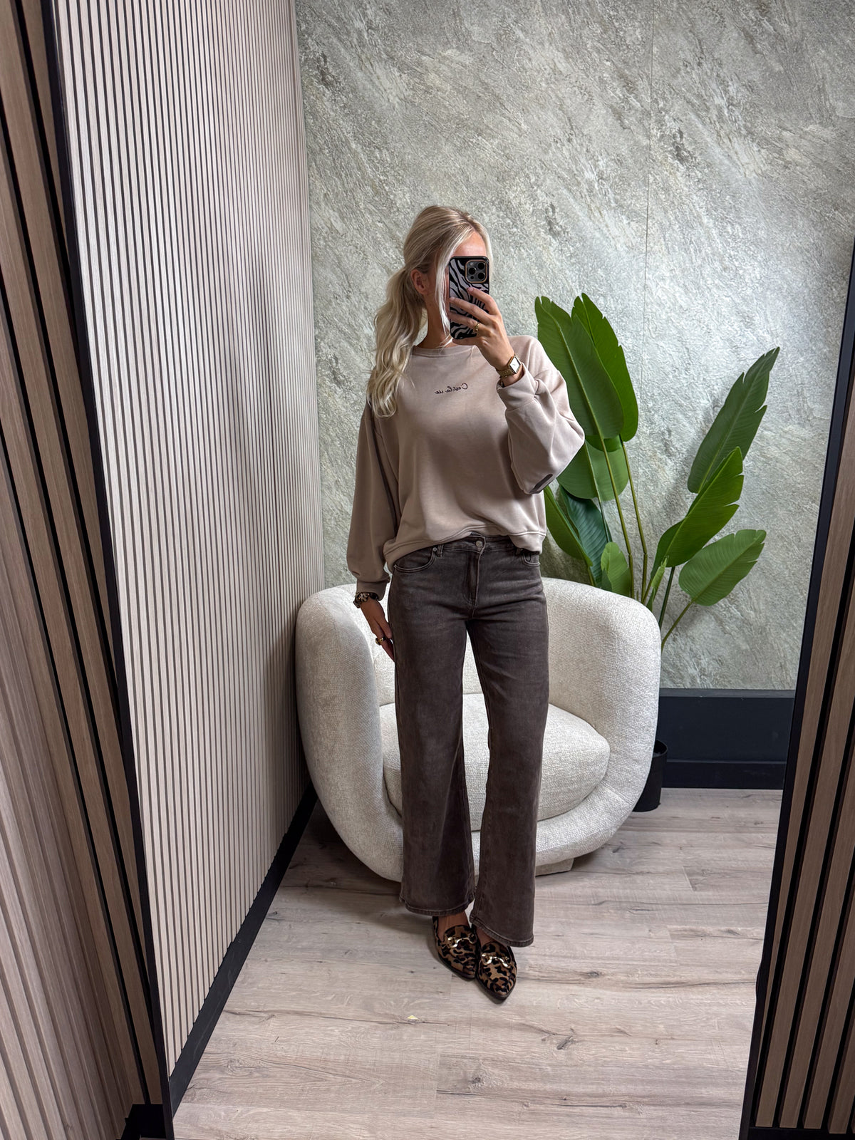 Straight Leg Jeans - Roestbruin