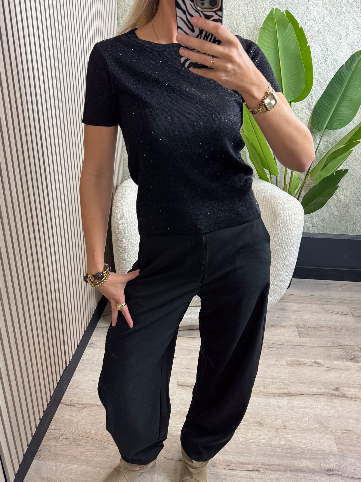 Barrel Pantalon - Zwart