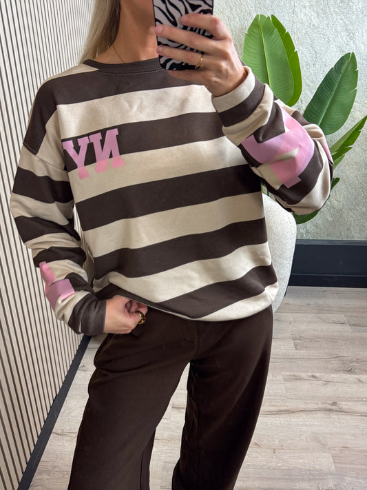 Sweater New York - Roze