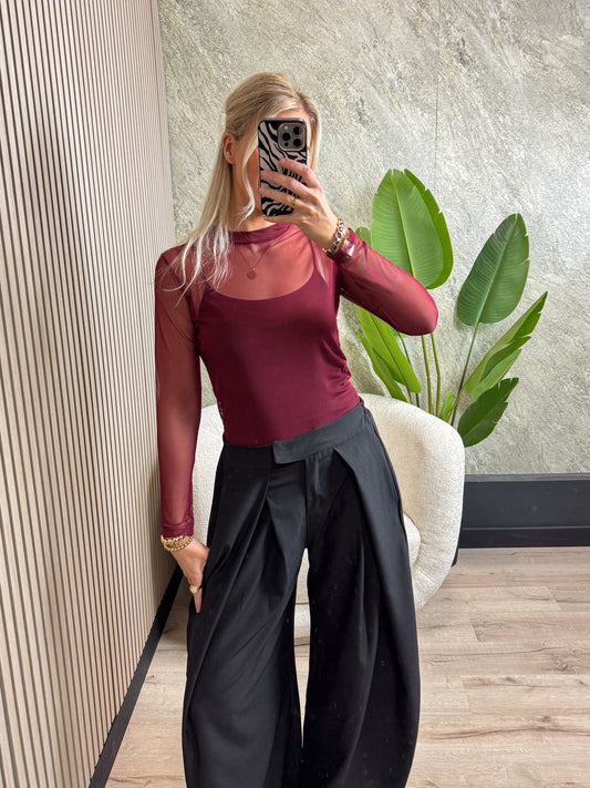Mesh Top - Bordeauxrood