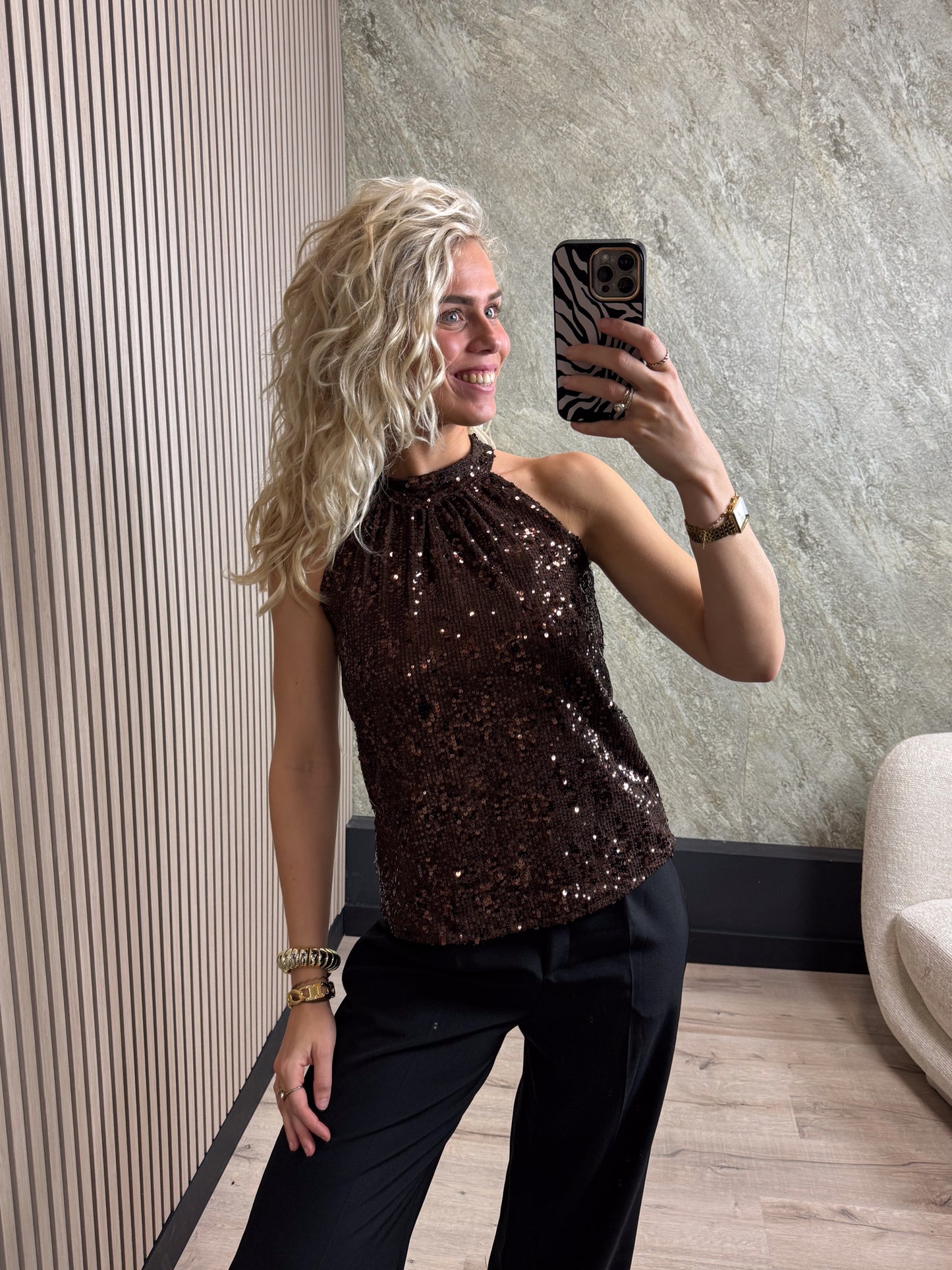 Glitter Pailletten Top