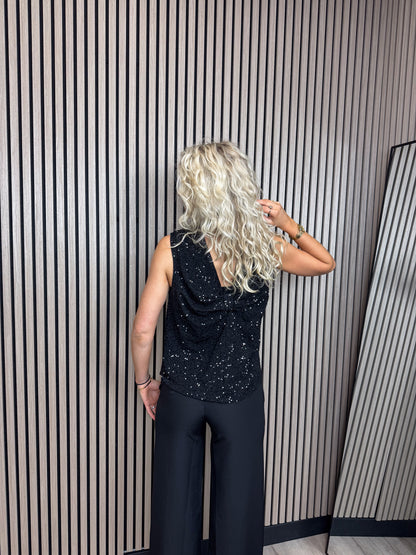 Glitter Top Met Strik