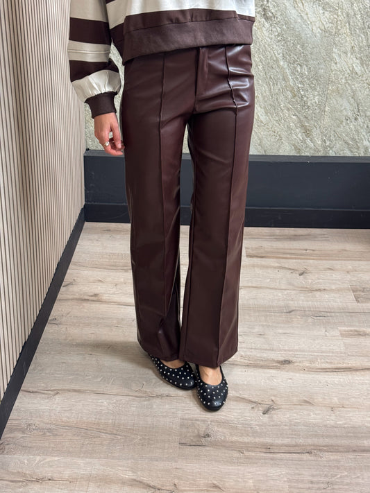 Lederlook broek