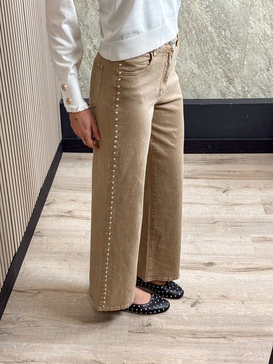 Wide Leg Jeans Met Studs