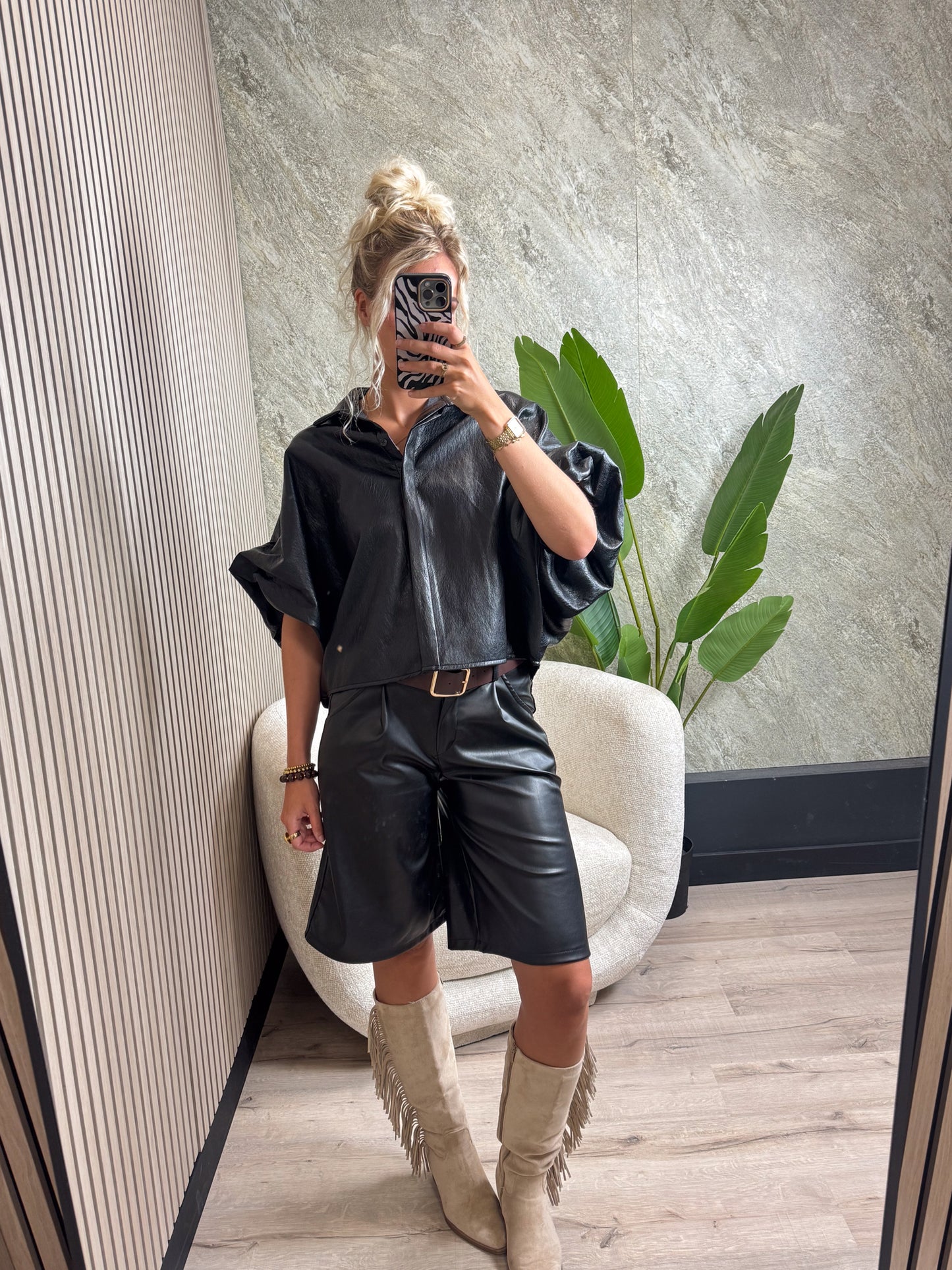 PU Leather Bermuda