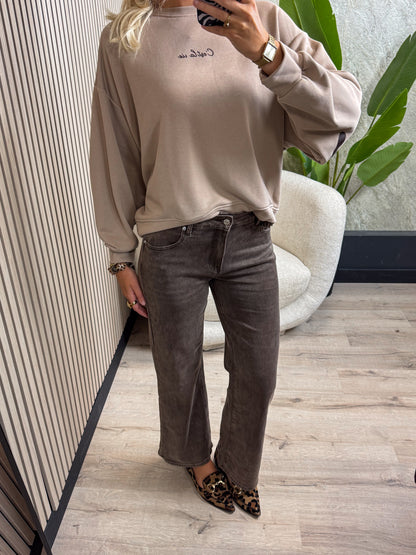 Straight Leg Jeans - Roestbruin