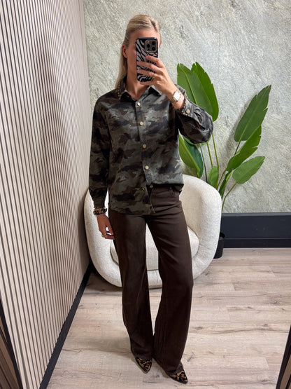 Army Print Blouse