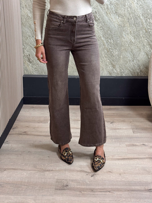 Wide Leg Jeans - Mokka
