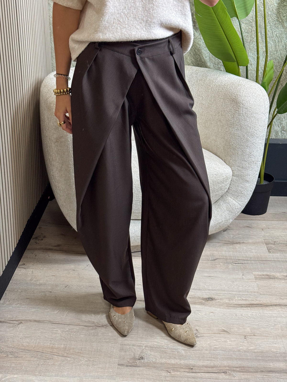 Pantalon met overslag