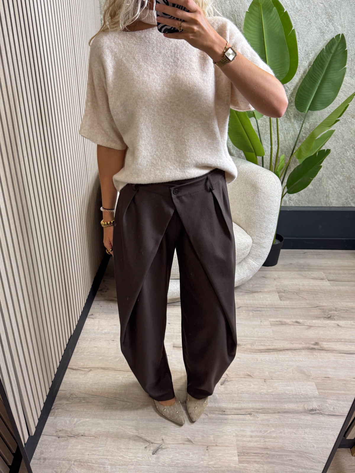 Pantalon met overslag