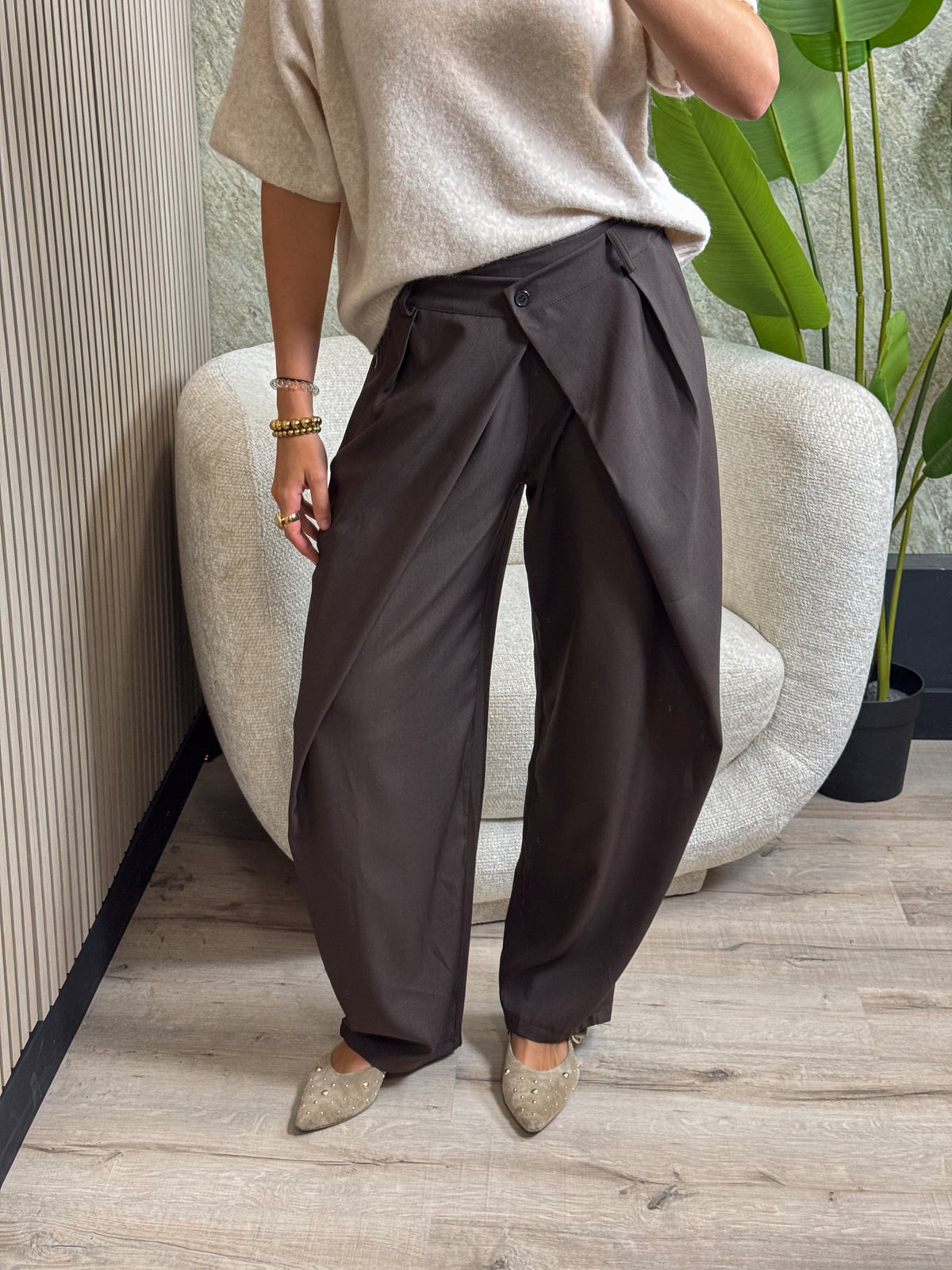 Pantalon met overslag