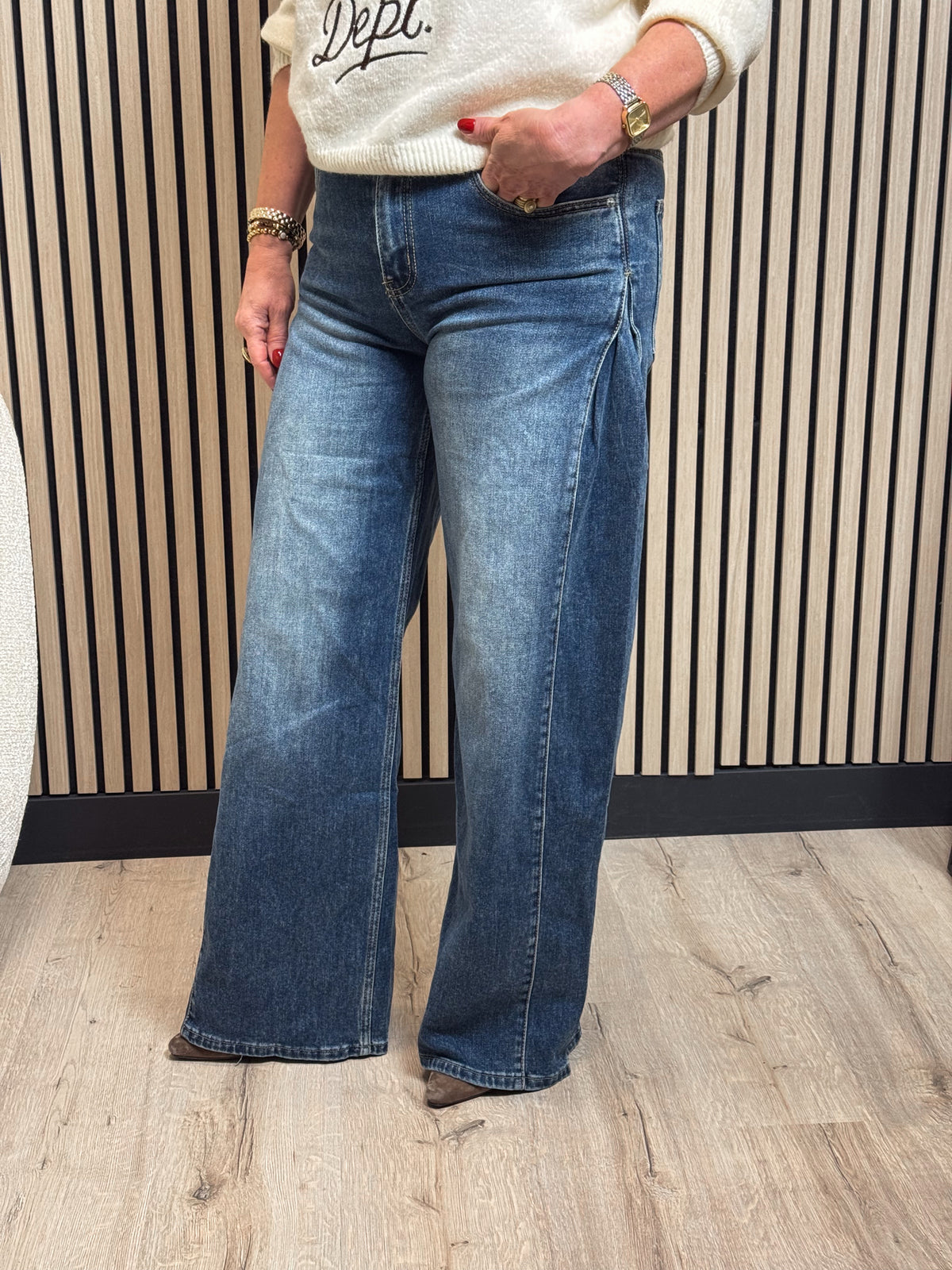 Jeans Met Plooien - Denim