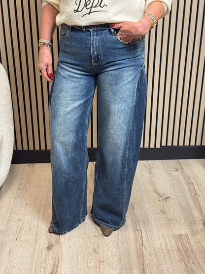 Jeans Met Plooien - Denim