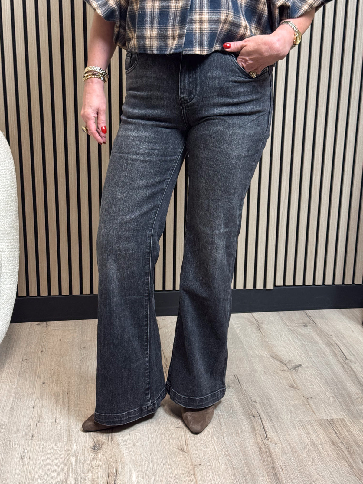 Wide Leg Jeans - Grijs