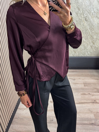 Satin Overslagblouse