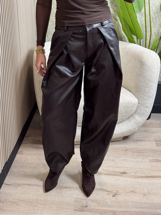 PU Leather Barrel Broek
