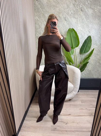 PU Leather Barrel Broek