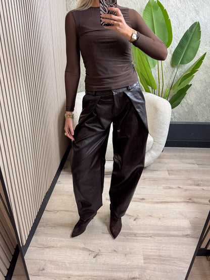 PU Leather Barrel Broek