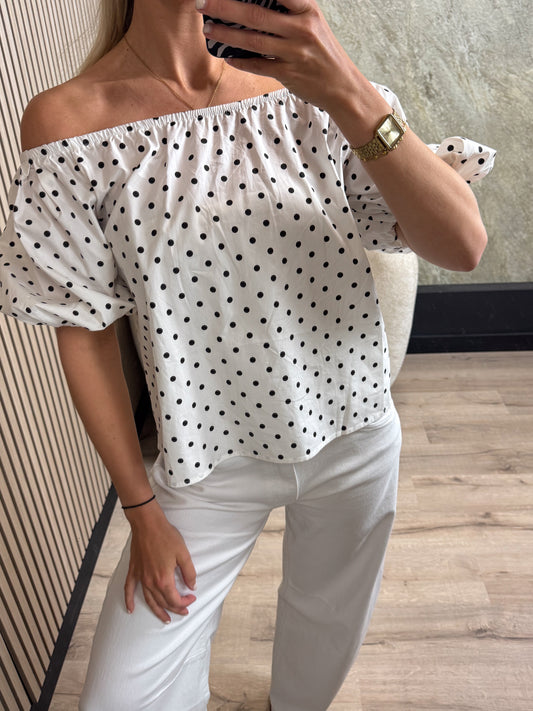 Polkadot Off-shoulder Top