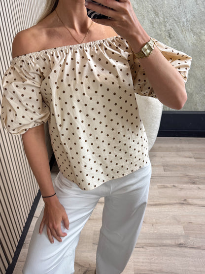 Polkadot Off-shoulder Top