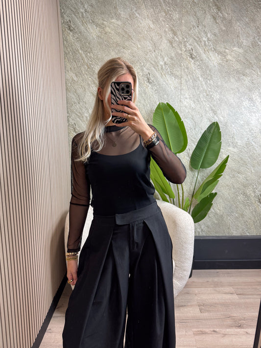 Mesh Top - Zwart