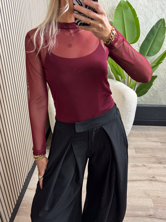 Mesh Top - Bordeauxrood