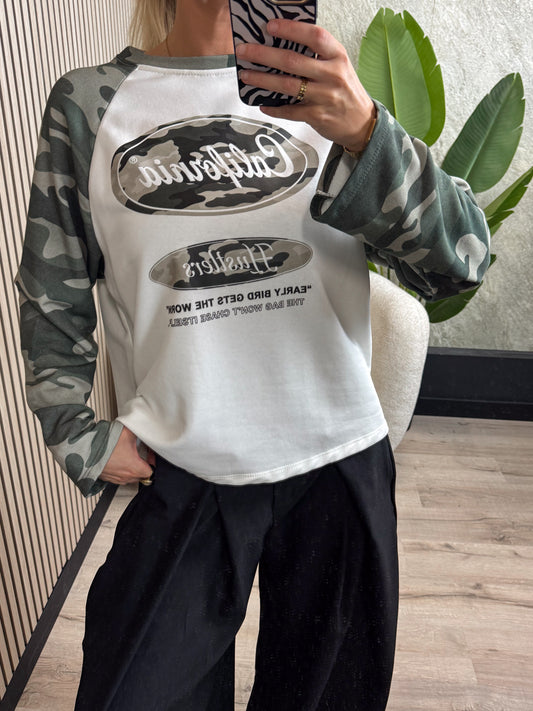Longsleeve California - Army print