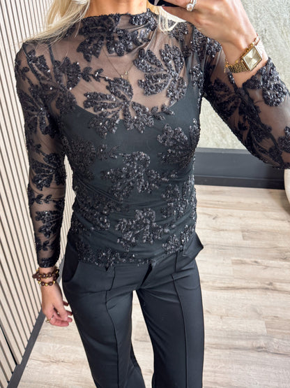 Sequin Mesh Top