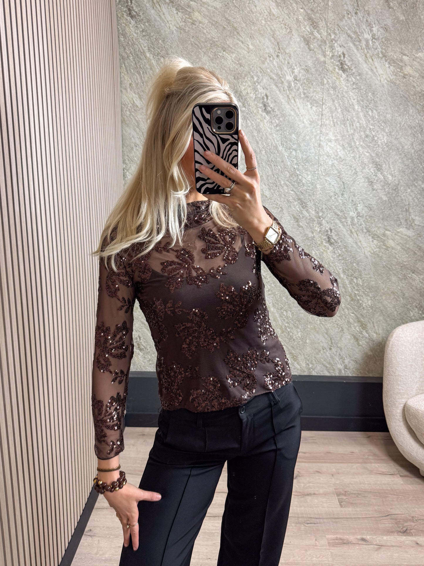 Sequin Mesh Top