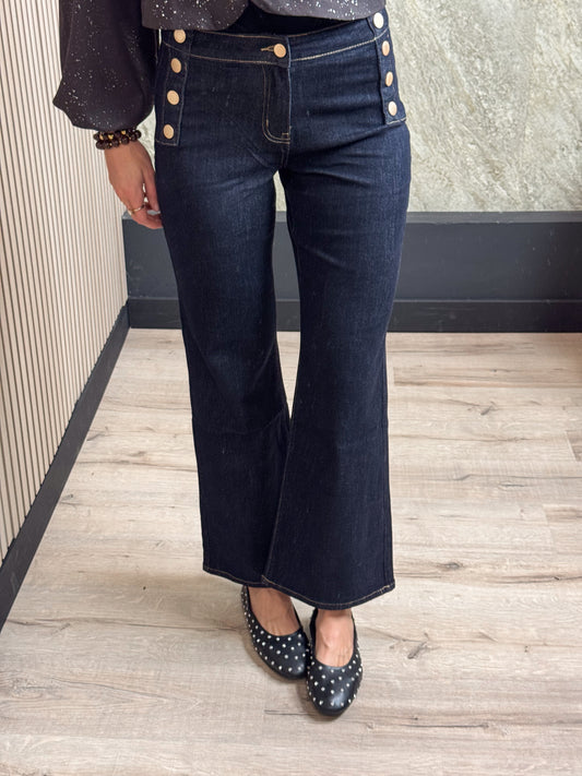 Wide Leg Jeans met knopen