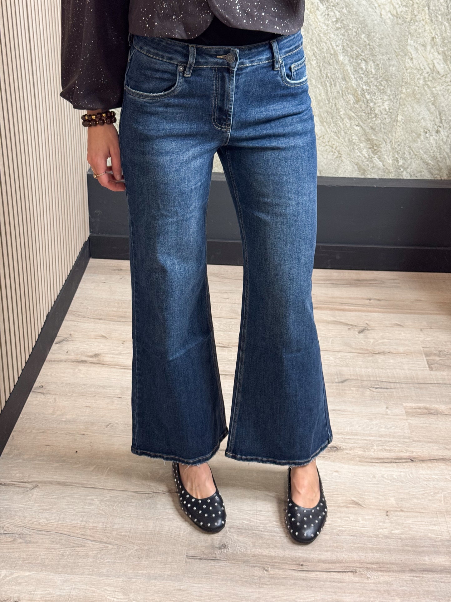 Wide Leg Jeans - Denim